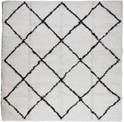 vidaXL krém és fekete hosszú szálú bozontos modern szőnyeg 160 x 160cm (375368) (375368)