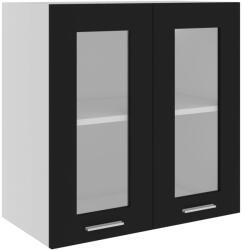 vidaXL fekete forgácslap függő üvegszekrény 60 x 31 x 60 cm (802522) (802522)