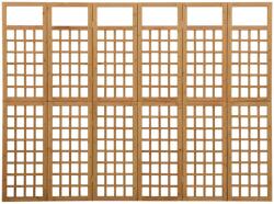 vidaXL 6 paneles tömör fenyőfa térelválasztó/lugasrács 242, 5 x 180 cm (316481) (316481)