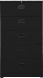 vidaXL fekete acél irattartó szekrény 90 x 46 x 164 cm (336300) (336300)