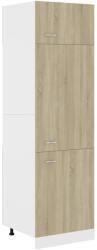 vidaXL sonoma-tölgy színű forgácslap szekrény hűtőhöz 60 x 57 x 207 cm (802541) (802541)