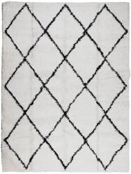 vidaXL krém és fekete hosszú szálú bozontos modern szőnyeg 300x400 cm (375374) (375374)
