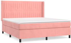 vidaXL rózsaszín bársony rugós ágy matraccal 120 x 200 cm (3132812) (3132812)