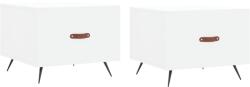 vidaXL 2 db fehér szerelt fa dohányzóasztal 50 x 50 x 40 cm (829333) (829333)