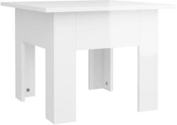 vidaXL magasfényű fehér szerelt fa dohányzóasztal 55 x 55 x 42 cm (810241) (810241)