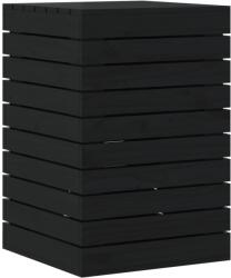 vidaXL fekete tömör fenyőfa szennyeskosár 44 x 44 x 66 cm (833330) (833330)