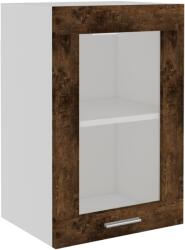 vidaXL füstös tölgyszínű szerelt fa fali üvegszekrény 40 x 31 x 60 cm (826345) (826345)