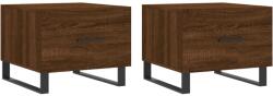 vidaXL 2 db barna tölgy szerelt fa dohányzóasztal 50 x 50 x 40 cm (829459) (829459)
