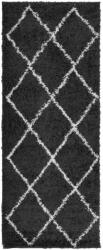 vidaXL fekete és krém hosszú szálú bozontos modern szőnyeg 80 x 280cm (375406) (375406)