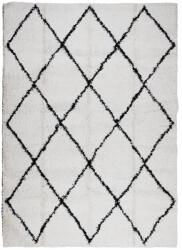 vidaXL krém és fekete hosszú szálú bozontos modern szőnyeg 240x340 cm (375373) (375373)