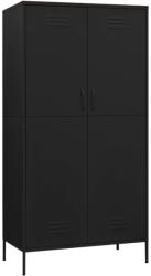 vidaXL fekete acél ruhásszekrény 90 x 50 x 180 cm (336250) (336250)