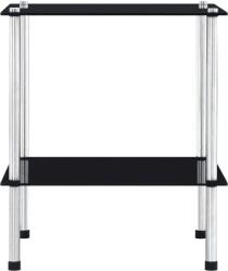 vidaXL 2 szintes fekete edzett üveg polc 40 x 40 x 47 cm (249508) (249508)