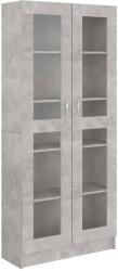 vidaXL betonszürke forgácslap vitrinszekrény 82, 5 x 30, 5 x 185, 5 cm (802772) (802772)