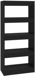 vidaXL fekete szerelt fa könyvszekrény/térelválasztó 60 x 30 x 135 cm (811665) (811665)
