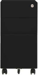 vidaXL fekete acél mobil iratszekrény 30 x 45 x 59 cm (335984) (335984)
