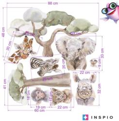 INSPIO Falmatrica ágy fölé - Állatok a szafariról (9282f) (9282f)
