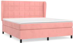 vidaXL rózsaszín bársony rugós ágy matraccal 180x200 cm (3129230) (3129230)