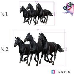 INSPIO Falmatrica - 3 fekete ló N. 1 - 60x90cm (2614f) (2614f)