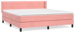 vidaXL rózsaszín bársony rugós ágy matraccal 180x200 cm (3131038) (3131038)