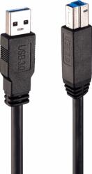 Lindy 43098 USB-A apa - USB-B apa kábel - Fekete (10m) (43098)
