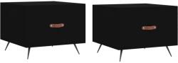 vidaXL 2 db fekete szerelt fa dohányzóasztal 50 x 50 x 40 cm (829335) (829335) - xupe