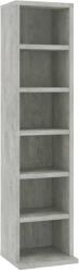 vidaXL betonszürke szerelt fa CD-szekrény 21 x 20 x 88 cm (800355) (800355)
