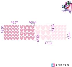 INSPIO Falmatricák lányoknak - Rózsaszín szivecskék (9535f) (9535f)
