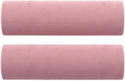 vidaXL 2 db rózsaszín bársony díszpárna Ø15x50 cm (349512) (349512)