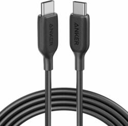 Anker PowerLine III USB-C apa - USB-C apa 2.0 Adat és töltő kábel - Fekete (1.8m) (A8856H11)
