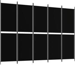 vidaXL 5 paneles fekete szövet térelválasztó 250x180 cm (350221) (350221)