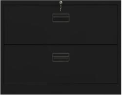 vidaXL fekete acél irattartó szekrény 90 x 46 x 72, 5 cm (336288) (336288)