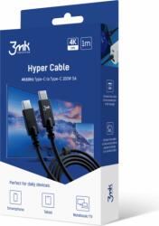 3mk Hyper Cable 4k60Hz USB-C apa - USB-C apa Adat és töltő kábel - Fekete (1m) (3MK464550)