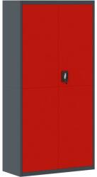 vidaXL antracitszürke-piros acél irattartó szekrény 90x40x180 cm (339757) (339757)