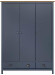 vidaXL Hill szürke 3 ajtós tömör fenyőfa ruhásszekrény 127x50x170 cm (288953) (288953)