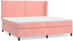 vidaXL rózsaszín bársony rugós ágy matraccal 200x200 cm (3129176) (3129176)