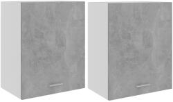 vidaXL 2 db betonszürke forgácslap függő szekrény 50 x 31 x 60 cm (805082) (805082)