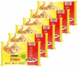 Friskies Friskies hrană pentru pisici la plic - pui, vită, miel și rață în sos 6 x (4 x 85 g)