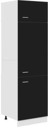 vidaXL fekete forgácslap szekrény hűtőhöz 60 x 57 x 207 cm (802539) (802539)