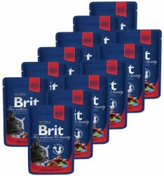 Brit Pliculeț BRIT Premium Cat Carne de vită și mazăre 12 x 100 g