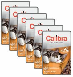 Calibra CALIBRA Cat Adult bucăți de rață și pui în sos 6 x 100 g