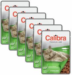 Calibra CALIBRA Cat Adult Sterilised somon bucăți în sos 6 x 100 g