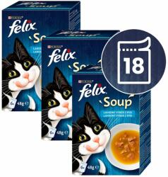 FELIX FELIX Soup Selecție delicioasă cu cod, cu ton, cu cambulă 18 x 48 g
