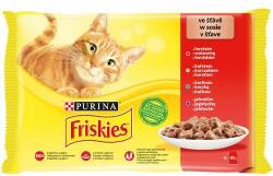 Friskies Friskies hrană pentru pisici la plic - pui, vită, miel și rață în sos 4 x 85 g