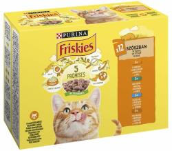 Friskies Friskies hrană pentru pisici la plic - pui, rață, somon și curcan în sos 12 x 85 g