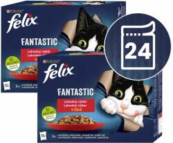 FELIX FELIX Fantastic selecție de pliculețe delicioase cu pui, vită, iepure și miel 24 x 85 g