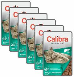 Calibra CALIBRA Cat Adult Sterilised bucăți de ficat în sos 6 x 100 g
