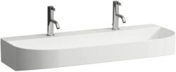 Laufen SONAR Mosdótál, alsó felülete csiszolt túlfolyónyílás nélkül, 2 csaplyukkal, Fehér H8163470001151 (H8163470001151)