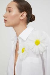 MSGM cămașă din bumbac femei, culoarea alb, cu guler clasic, relaxed 3641MDE20X. 247101 PPYH-KDD0A3_00X