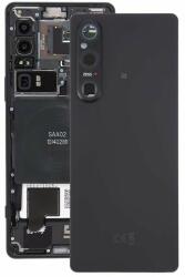 A5060593A Gyári akkufedél hátlap, kamera lencse - burkolati elem Sony Xperia 1 V, Fekete (A5060593A)
