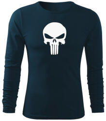 DRAGOWA Fit-T hosszú ujjú póló punisher, sötétkék160g/m2